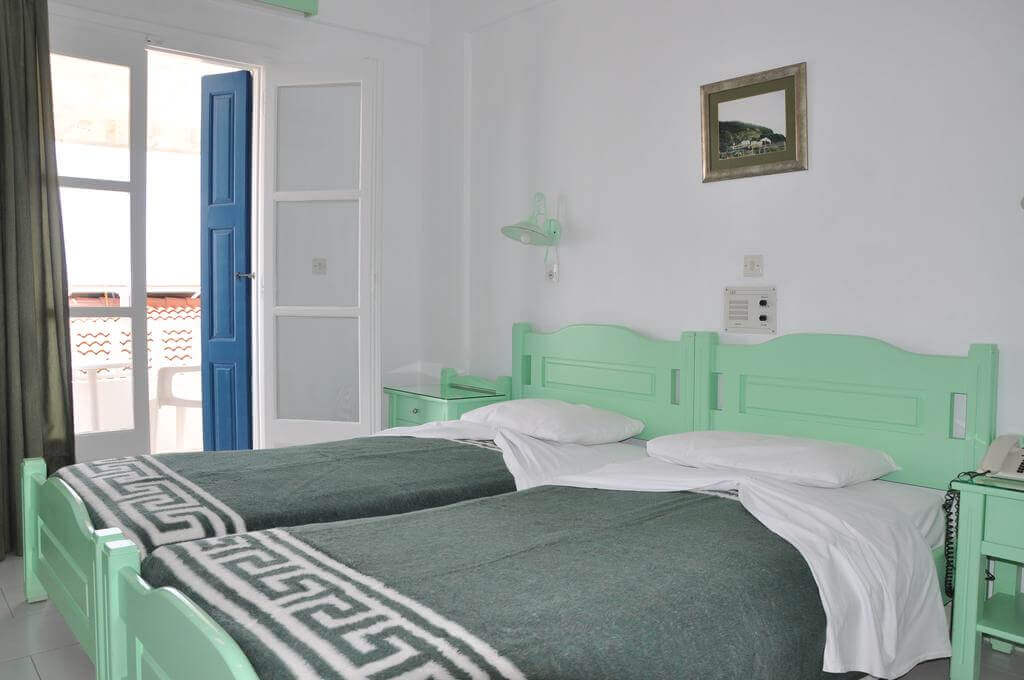 the green room at Remezzo Hotel Pythagorion